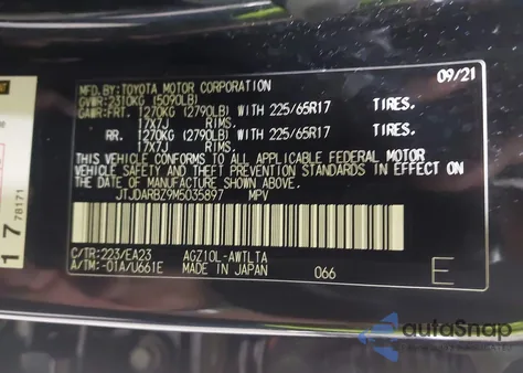 2021 Lexus Nx 300 from USA, damaged, VIN JTJDARBZ9M5035897